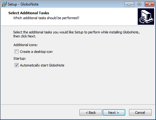 Select GloboNote installation options
