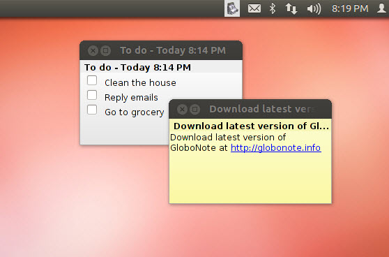 GloboNote in Linux
